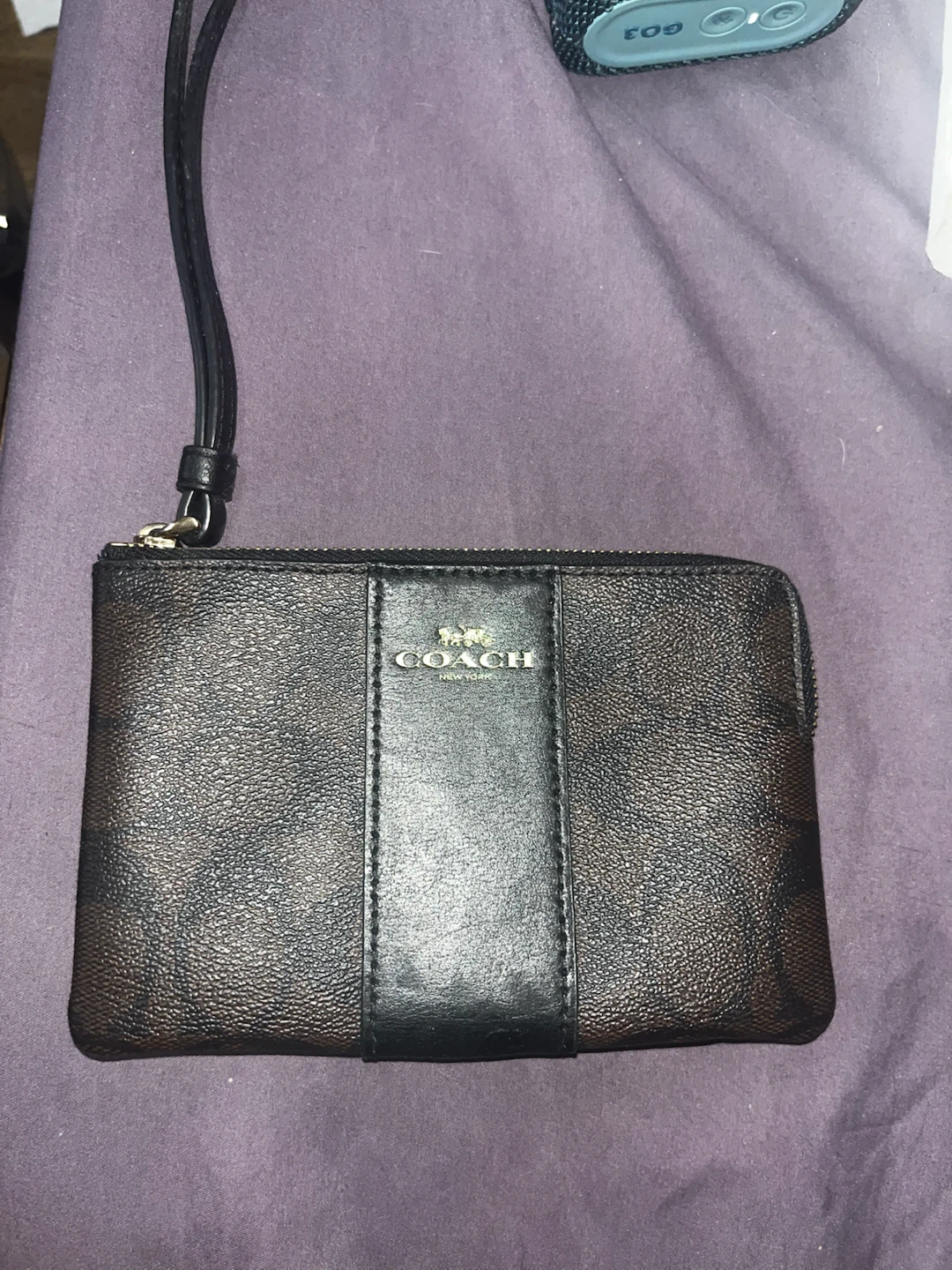 Coach Signature Print Wristlet