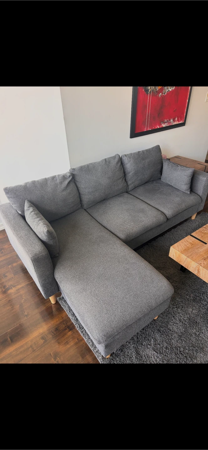 Grey Sectional Sofa with Chaise