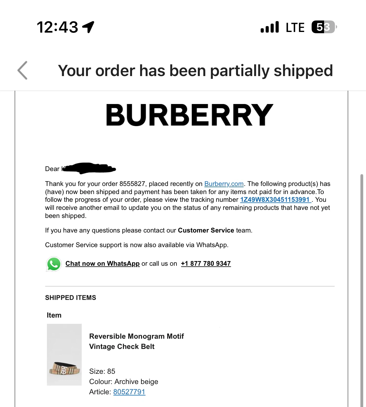 Burberry Reversible Check TB Belt - photo 4