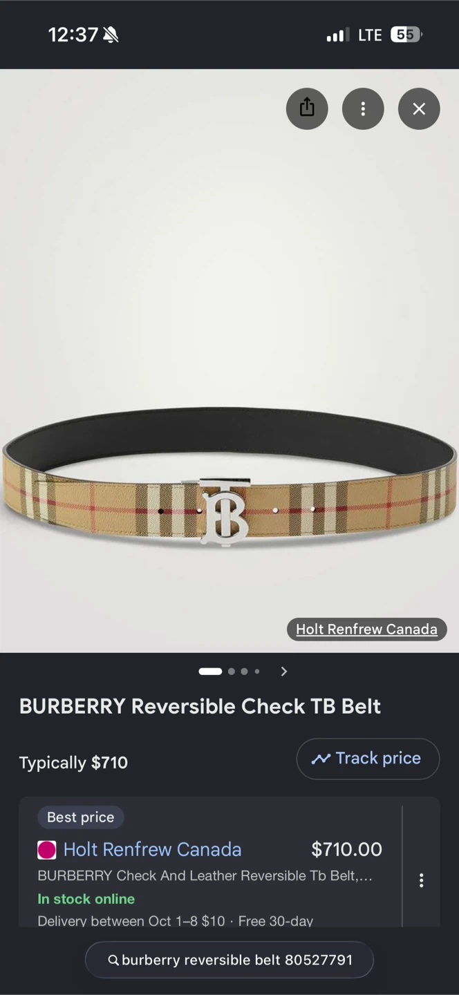Burberry Reversible Check TB Belt - photo 5