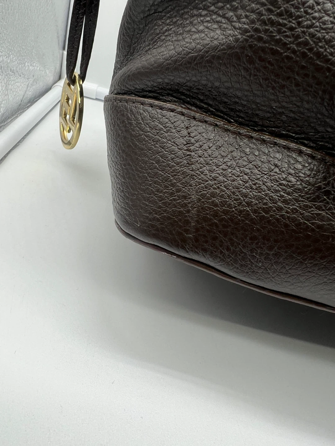 Elliott Lucca Brown Leather Gold Shoulder Bag - photo 3