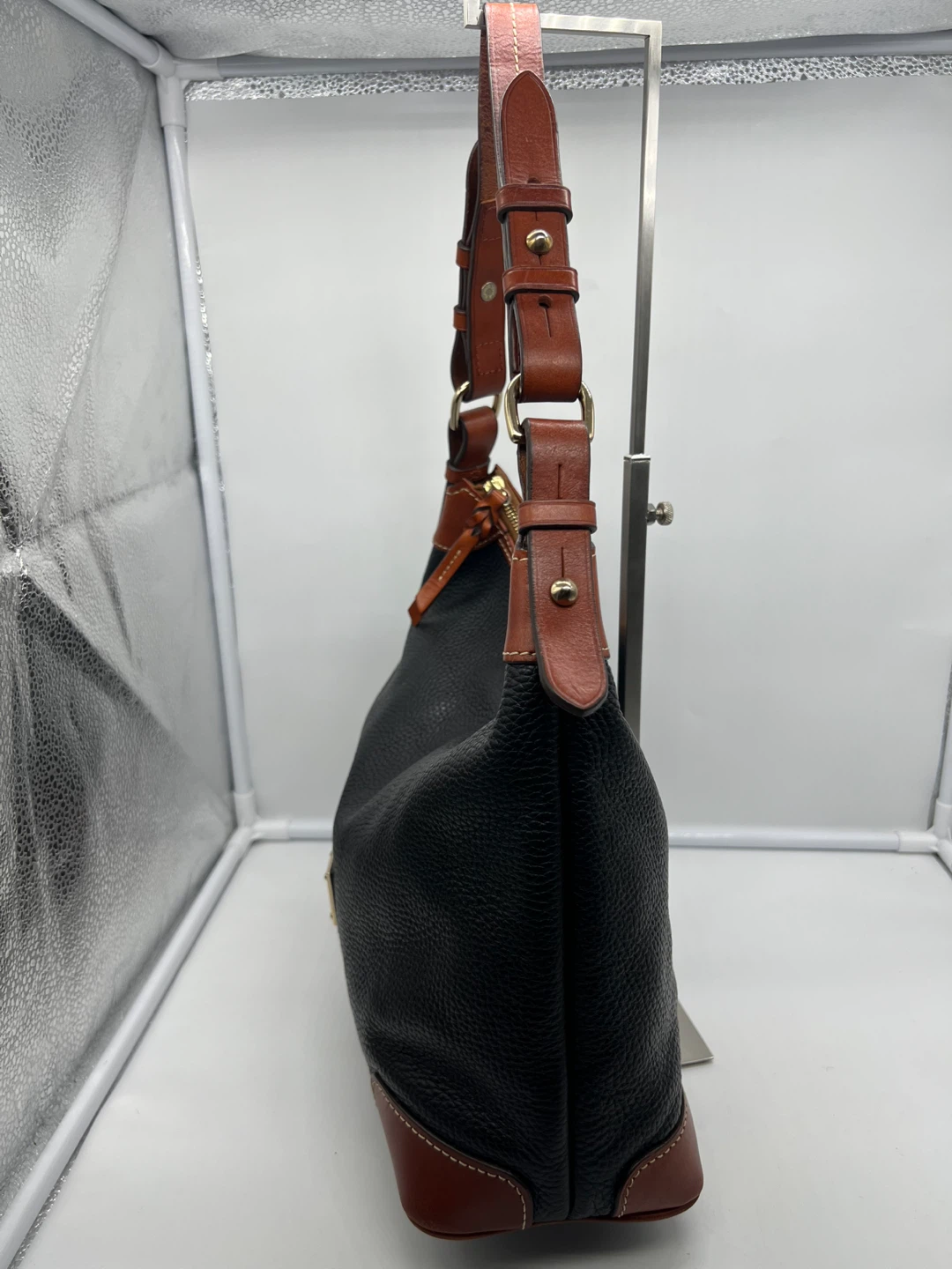 DOONEY & BOURKE Pebble Grain Hobo Black Leather Shoulder Bag - photo 3