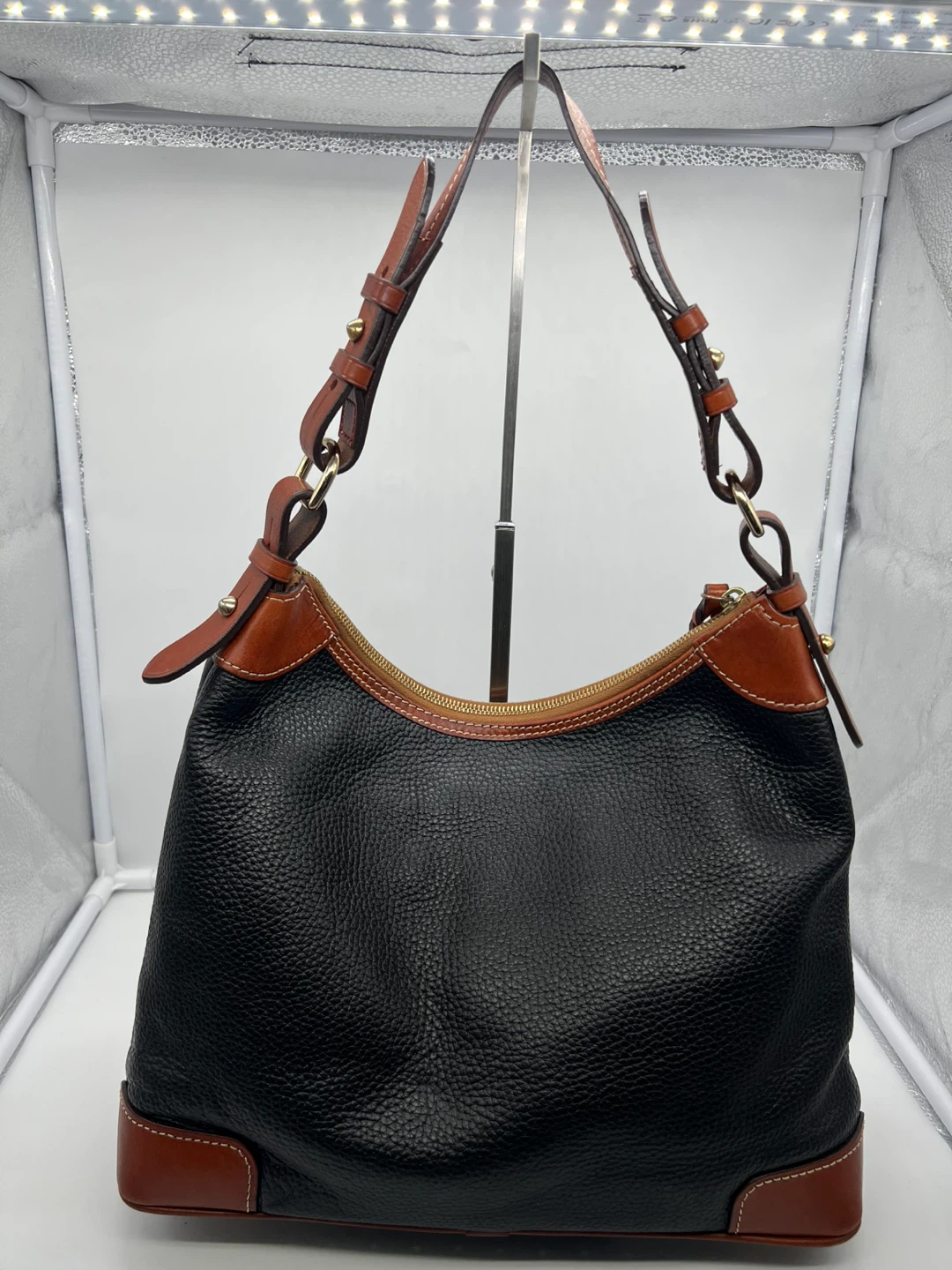 DOONEY & BOURKE Pebble Grain Hobo Black Leather Shoulder Bag - photo 4