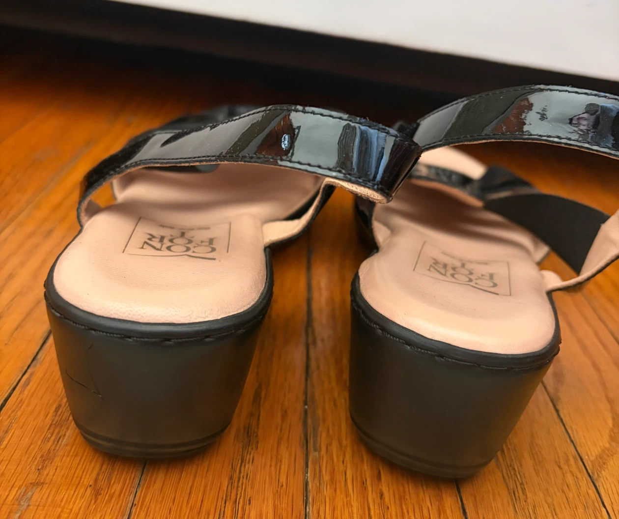 Confort black wedge sandals size 39 - photo 3