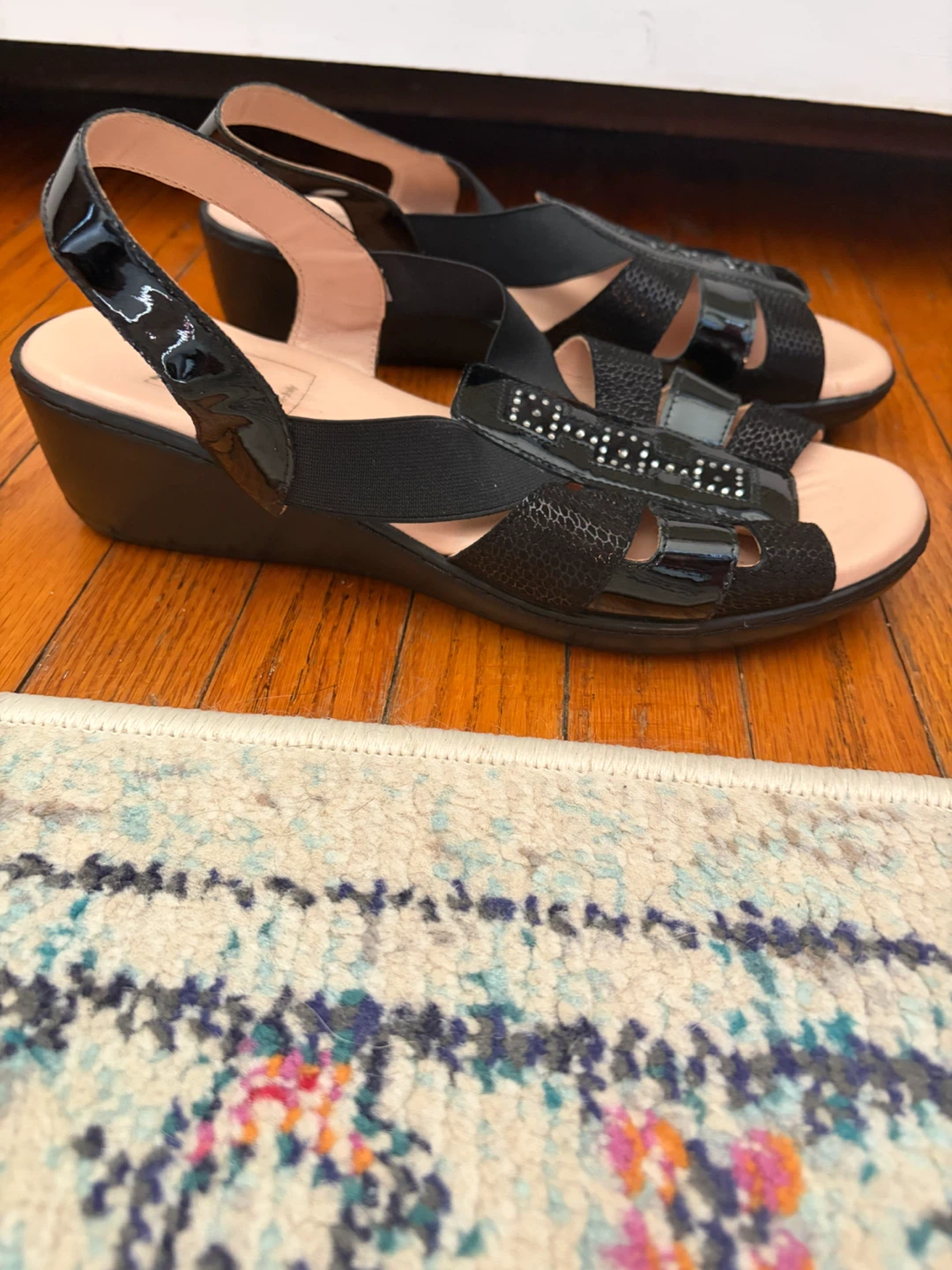 Confort black wedge sandals size 39 - photo 4