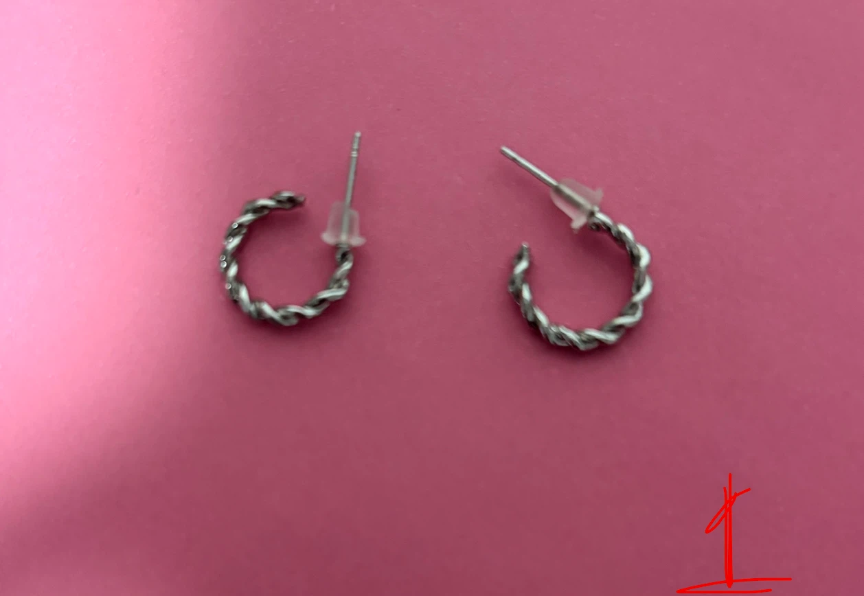 Silver-Tone Twisted Hoop Earrings