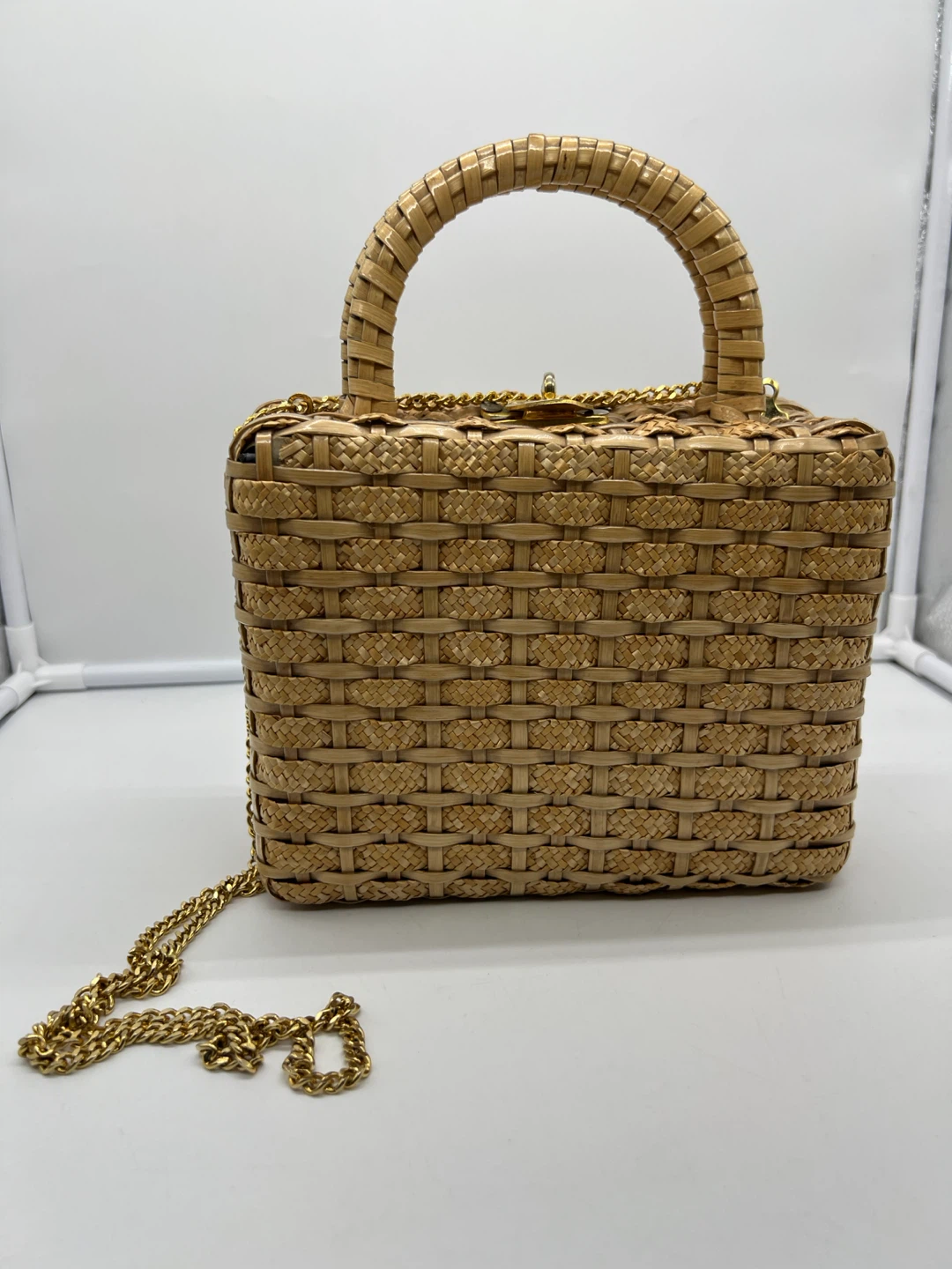 Vintage Straw Wicker Woven Basket Crossbody Bag - photo 2