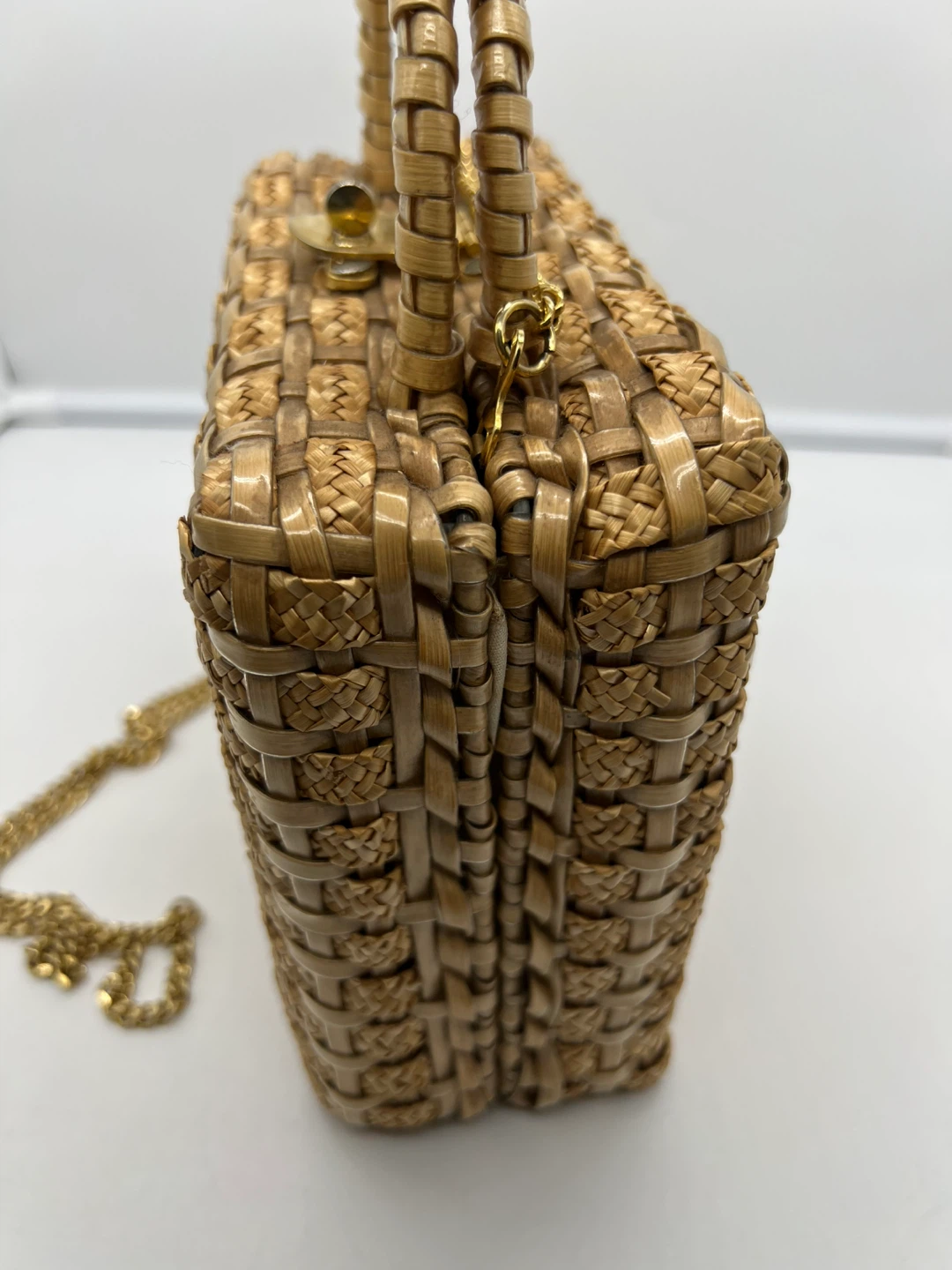 Vintage Straw Wicker Woven Basket Crossbody Bag - photo 5