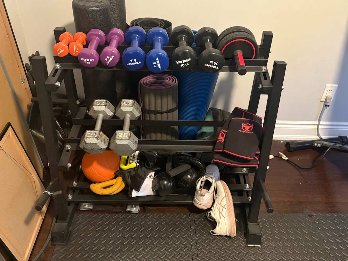 Weight dumbbell 3 level rack.