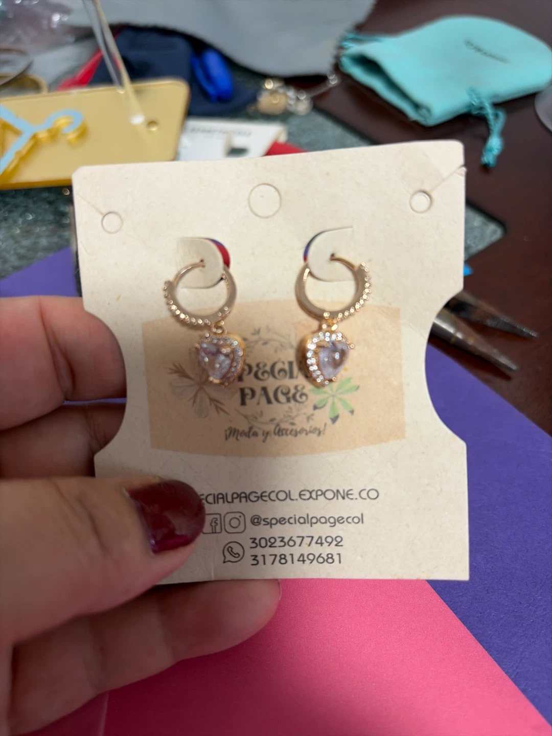 Gold Tone Heart Charm Hoop Earrings