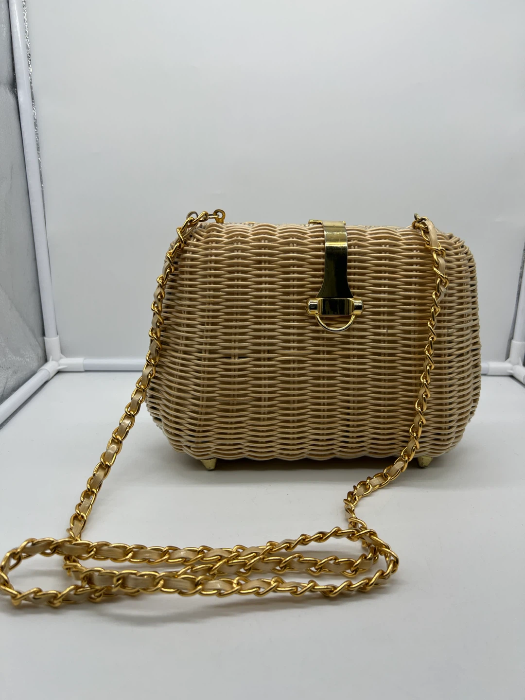 Handmade Vintage Woven Wicker Straw Basket Bag