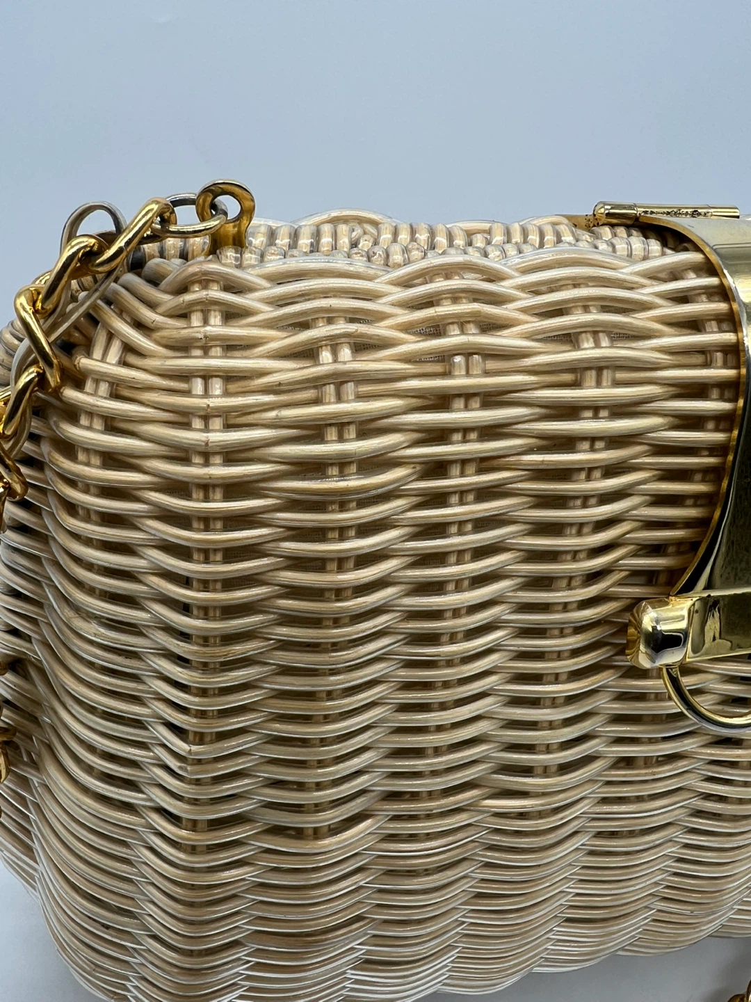Handmade Vintage Woven Wicker Straw Basket Bag - photo 2
