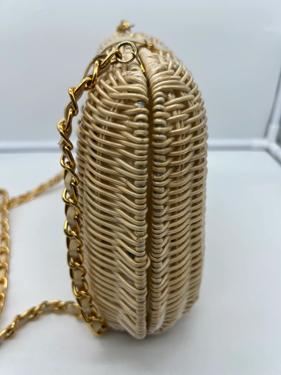 Handmade Vintage Woven Wicker Straw Basket Bag - photo 3