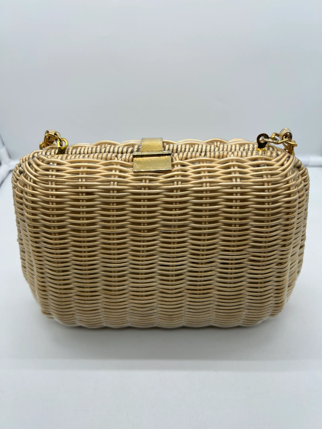 Handmade Vintage Woven Wicker Straw Basket Bag - photo 4