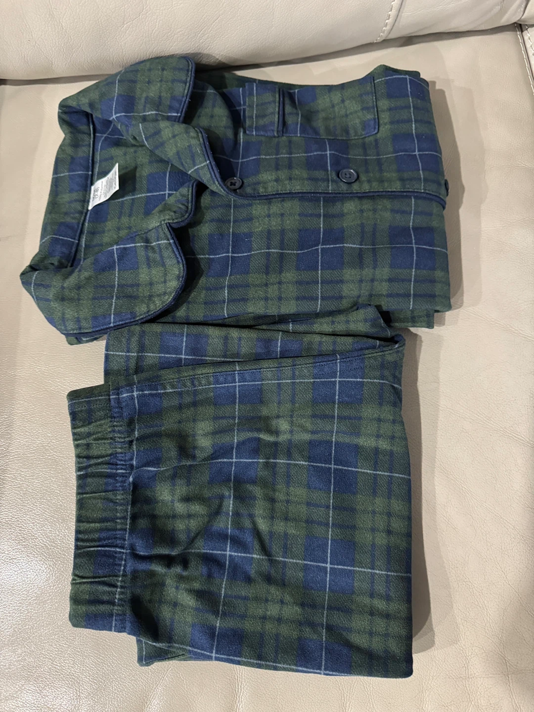 Green and Navy Plaid Pajama Set - photo 2