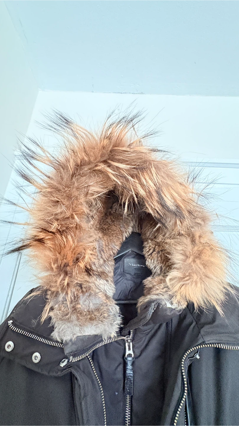 Mackage Black Down Parka with Fur Hood - photo 2