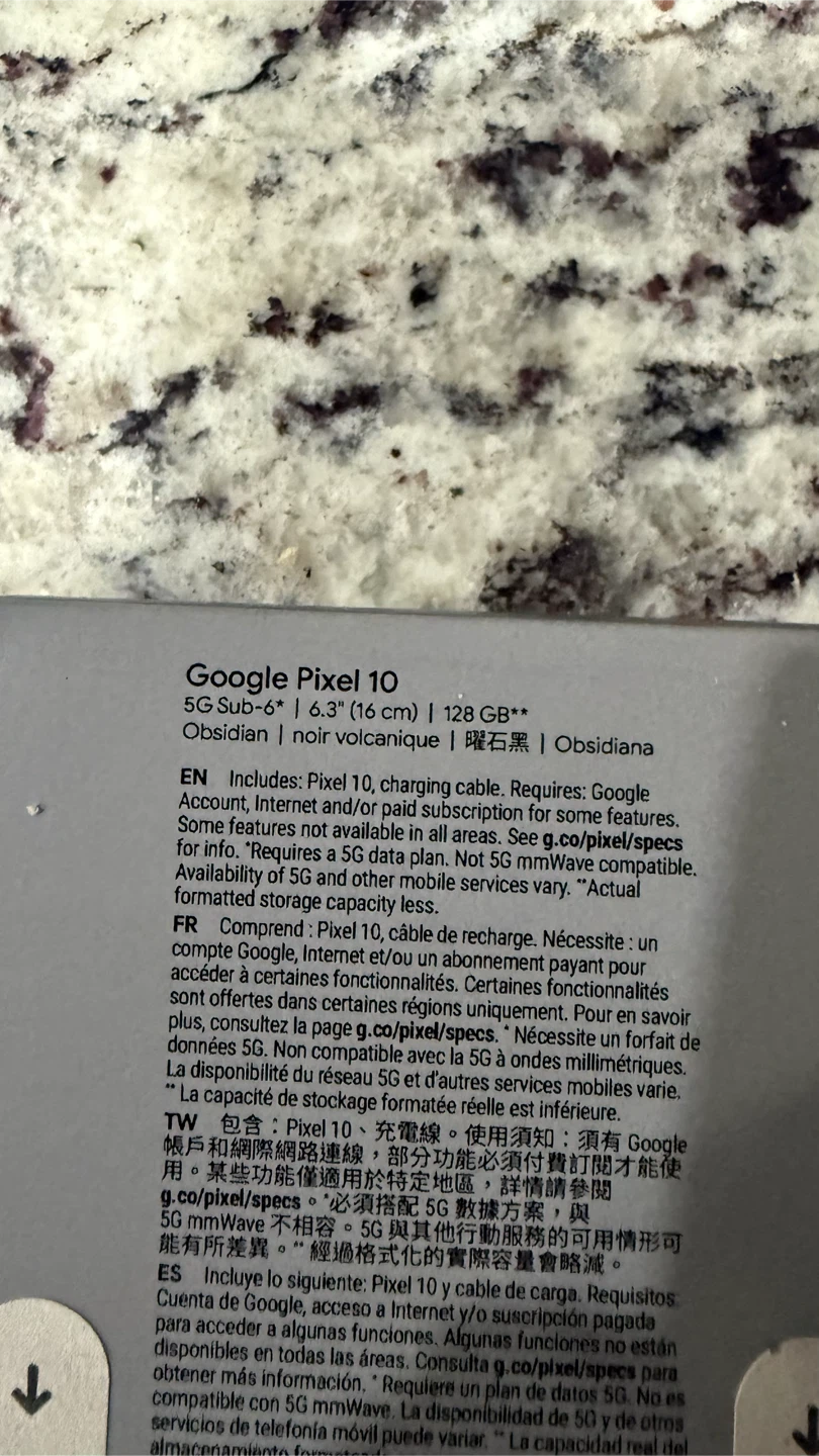 Google Pixel 10 128GB Obsidian