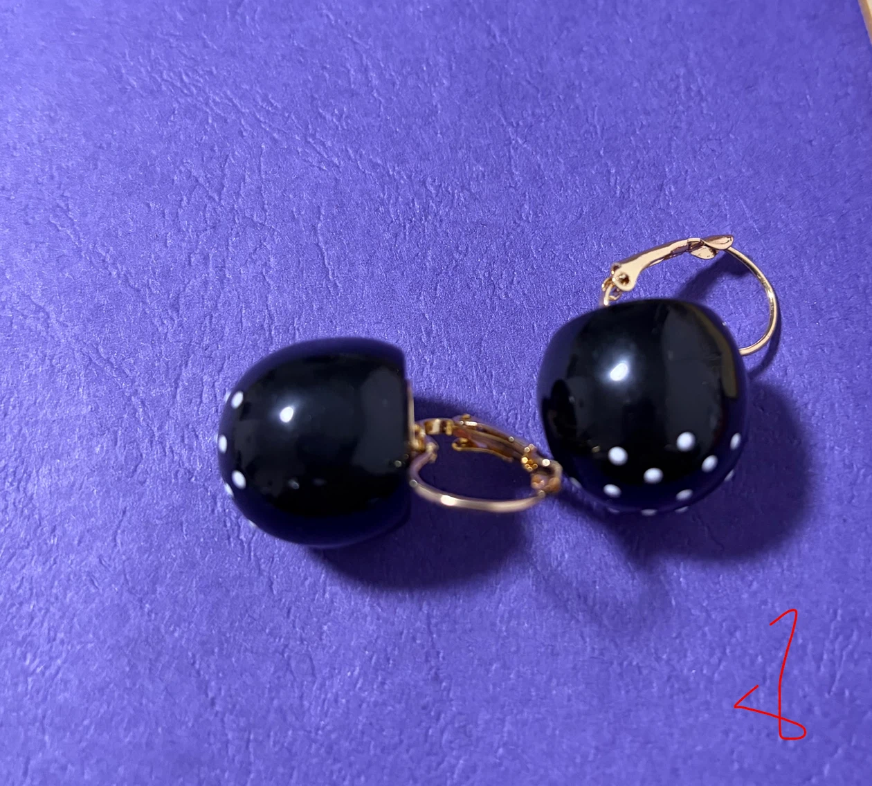 Black Polka Dot Hoop Earrings
