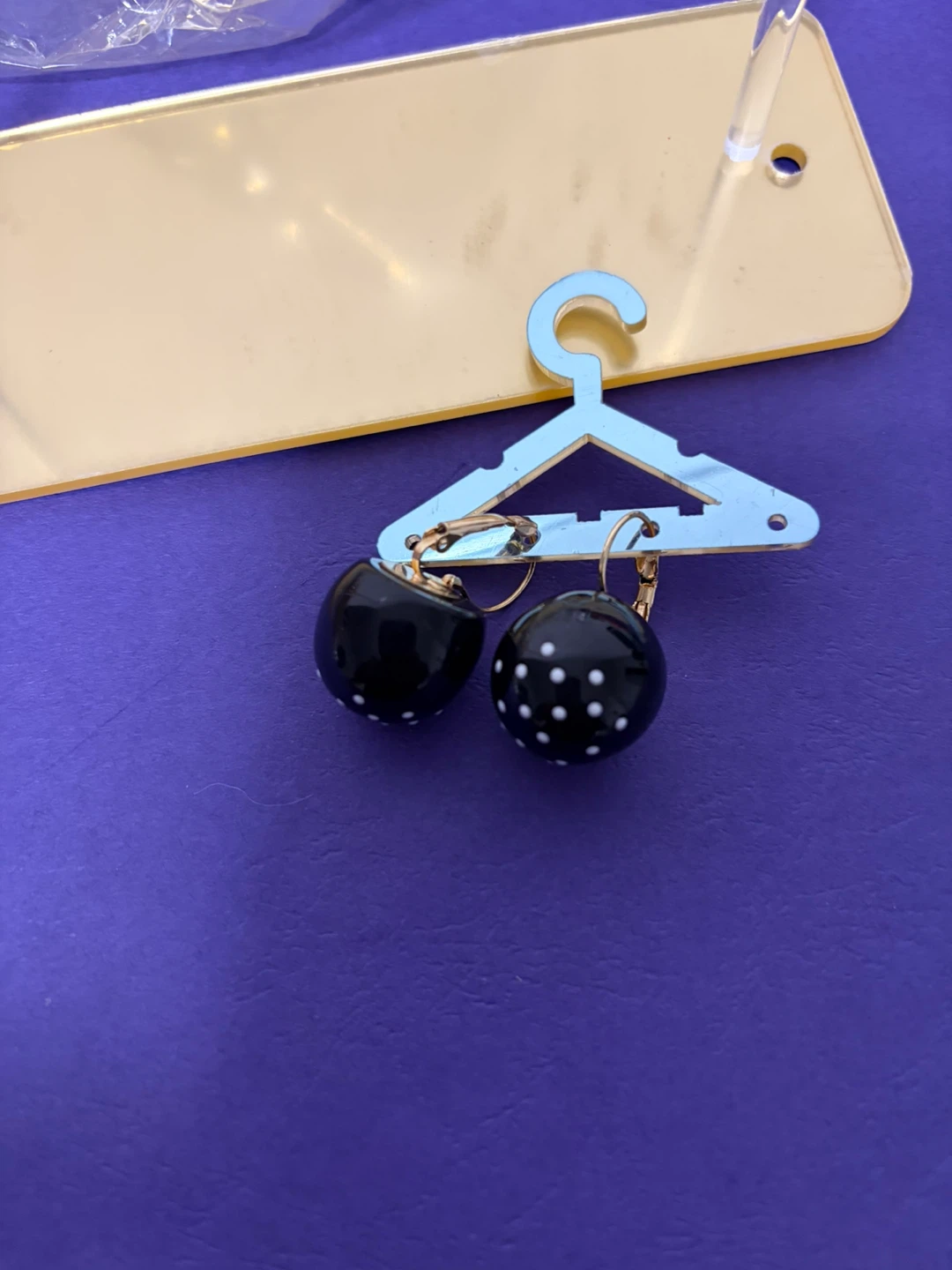 Black Polka Dot Hoop Earrings - photo 2