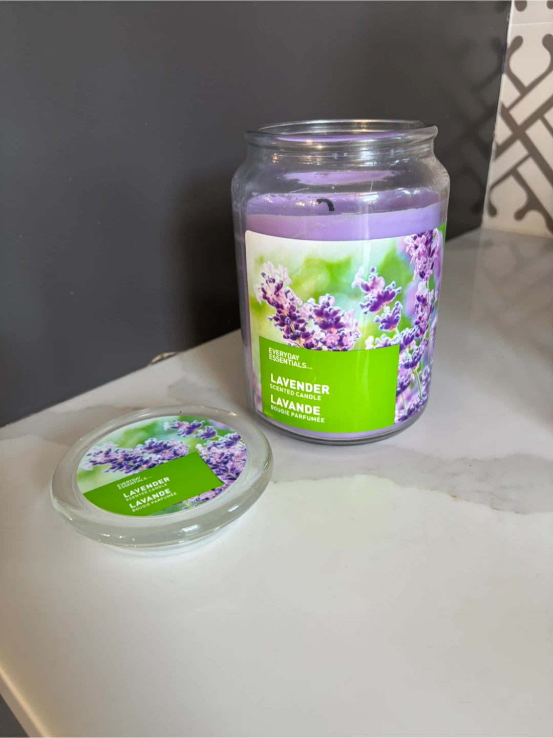 Lavender scented candle