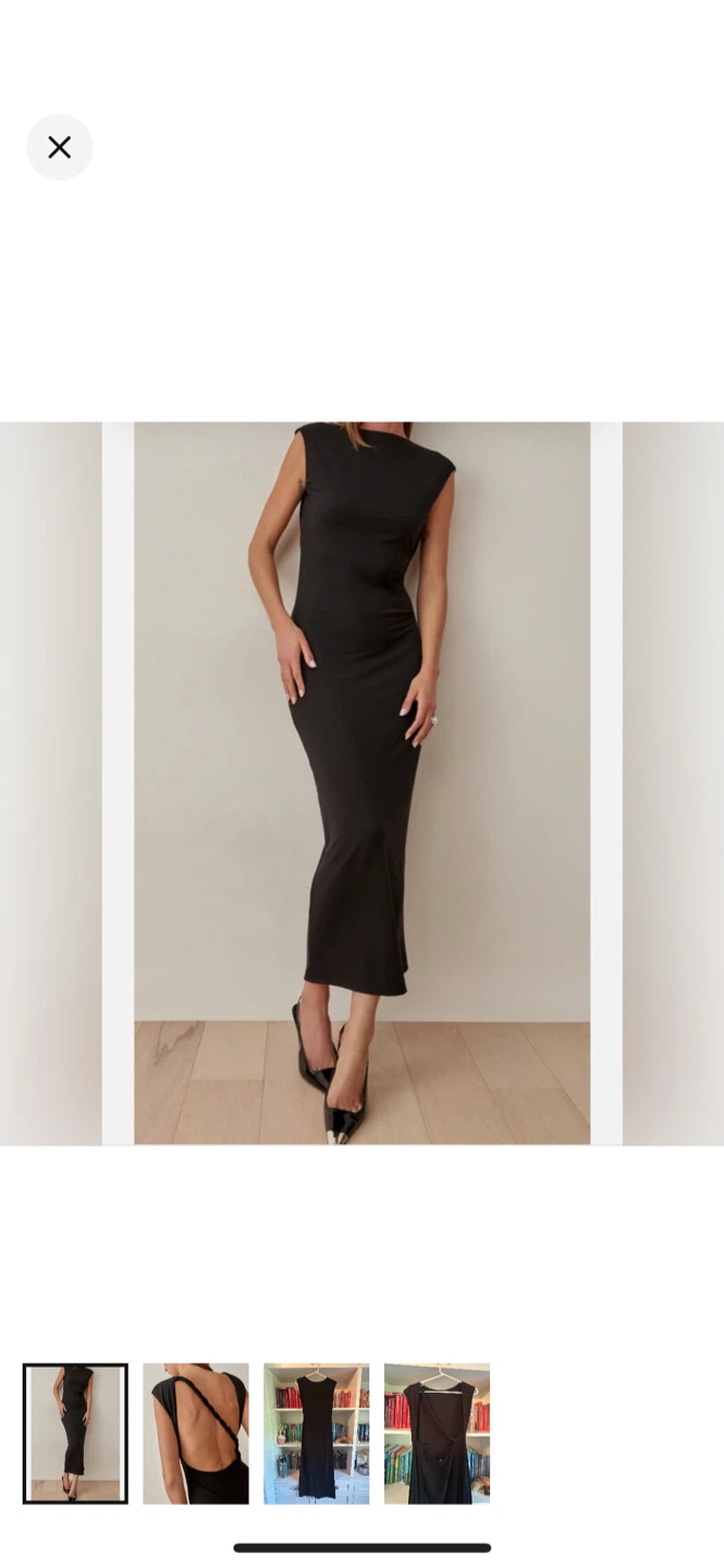 Reformation Black Midi Dress