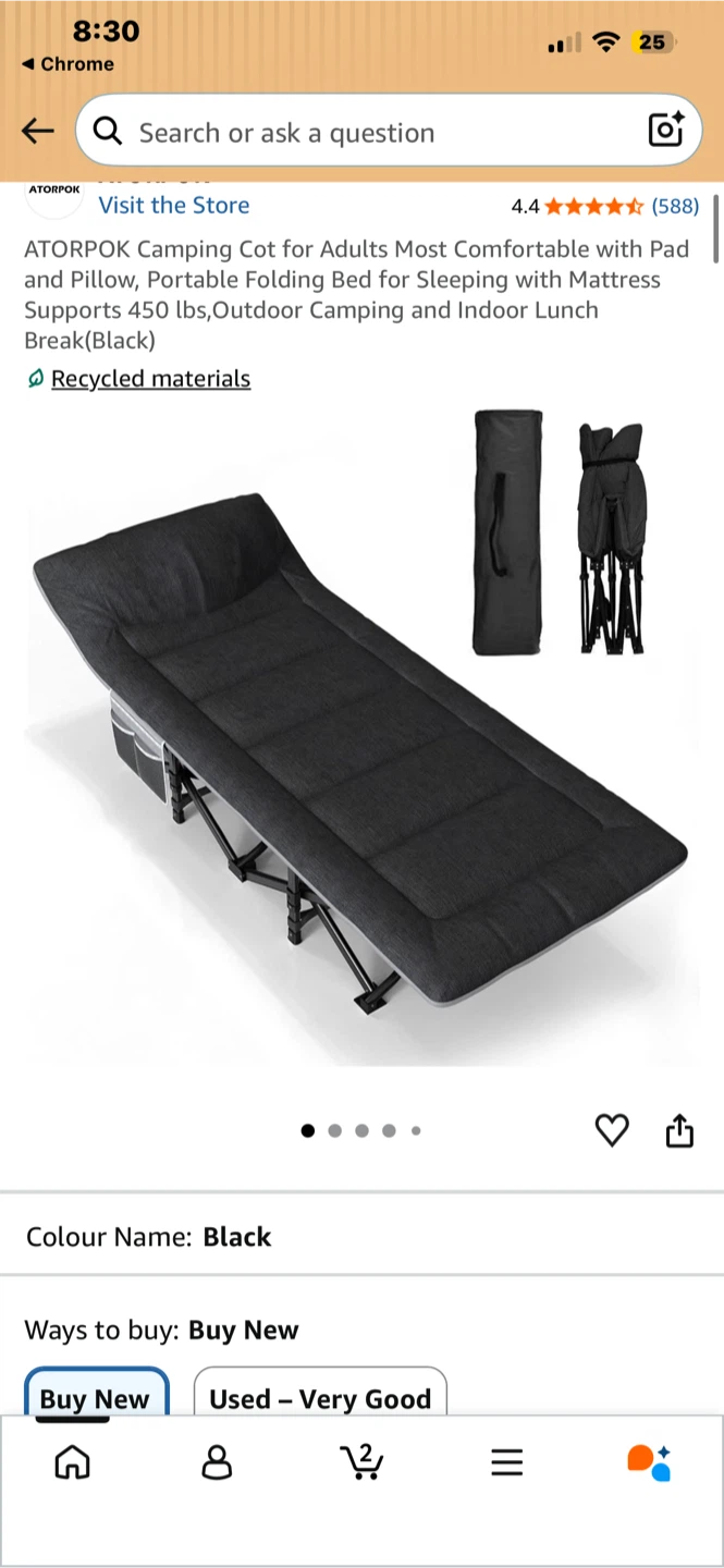 ATORPOK Portable Camping Cot