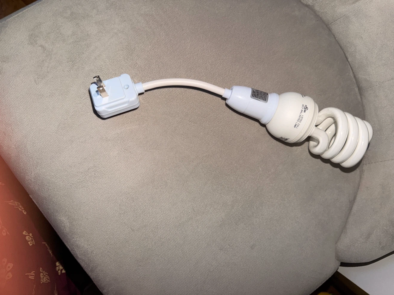 CFL Spiral Light Bulb with Plug-in Adapter