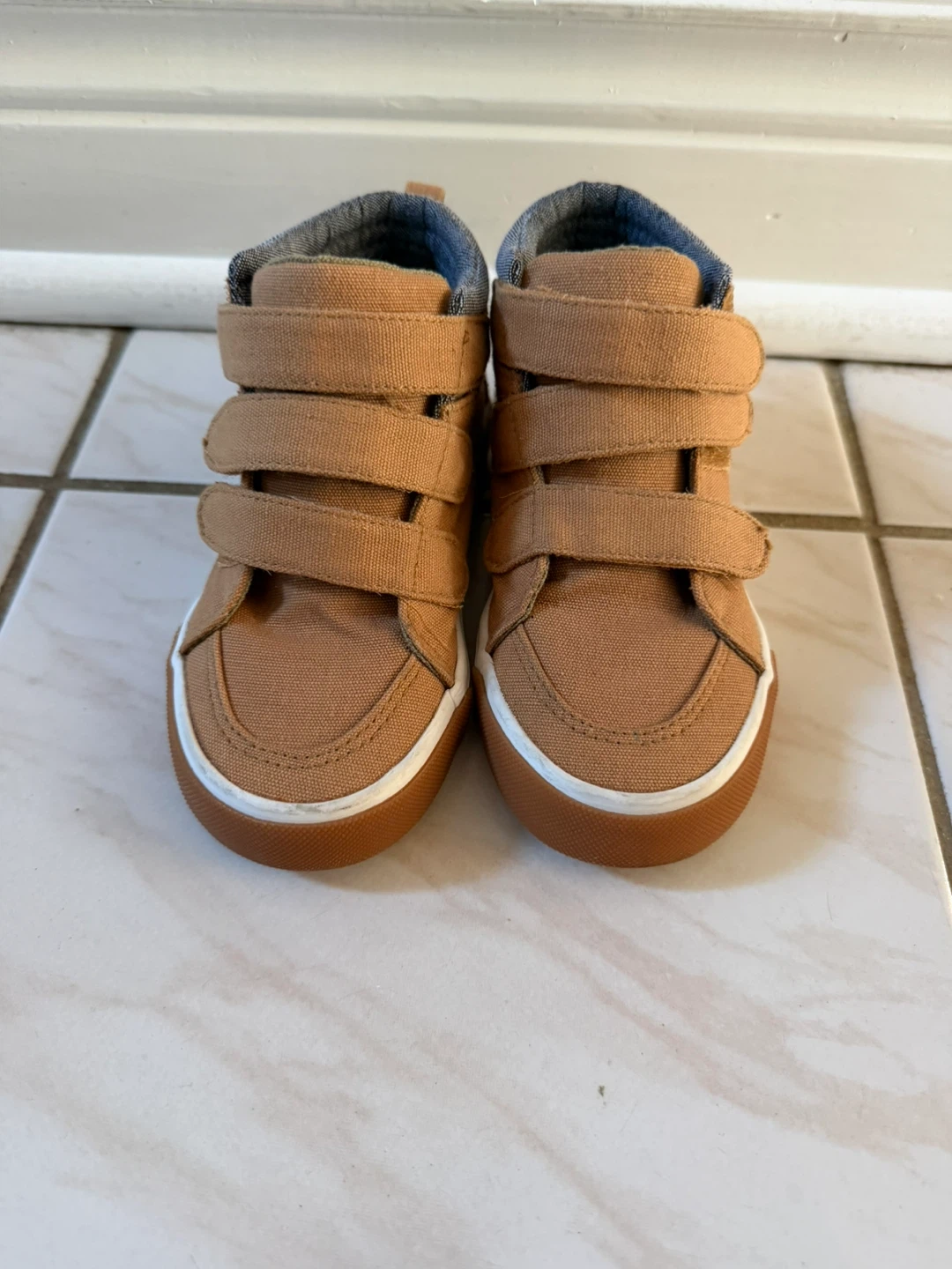 Toddler Brown Canvas High-Top Sneakers