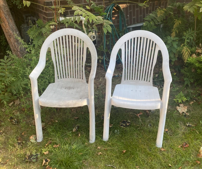 Set of Plastic Patio Chairs - outdoor, camping, cottage, garden