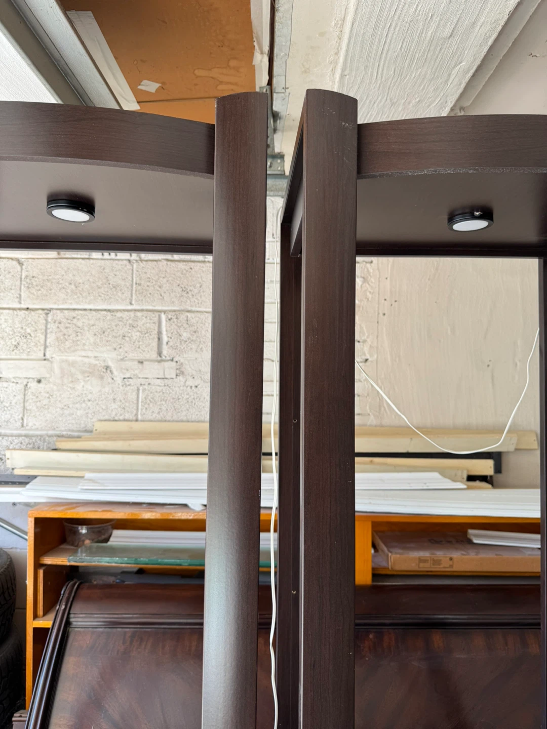 Set of Two Dark Wood display stands with Lighting - photo 2