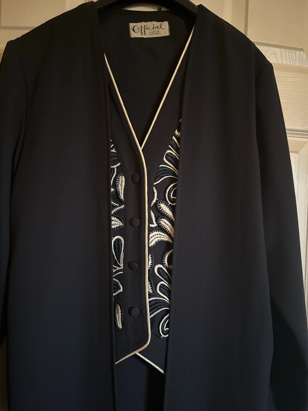 Official Brand Navy Vest and Long Jacket Set