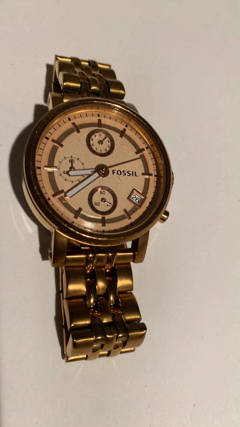 Fossil gold-tone chronograph watch - photo 2