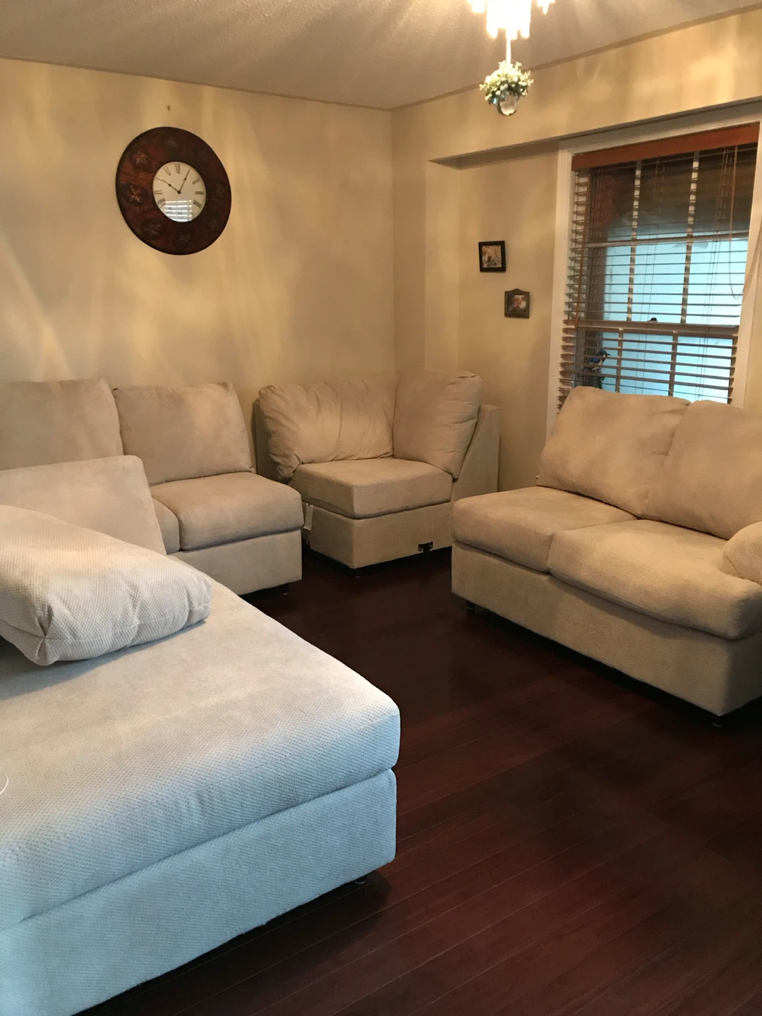 Large Beige Sectional Sofa with Chaise - photo 3