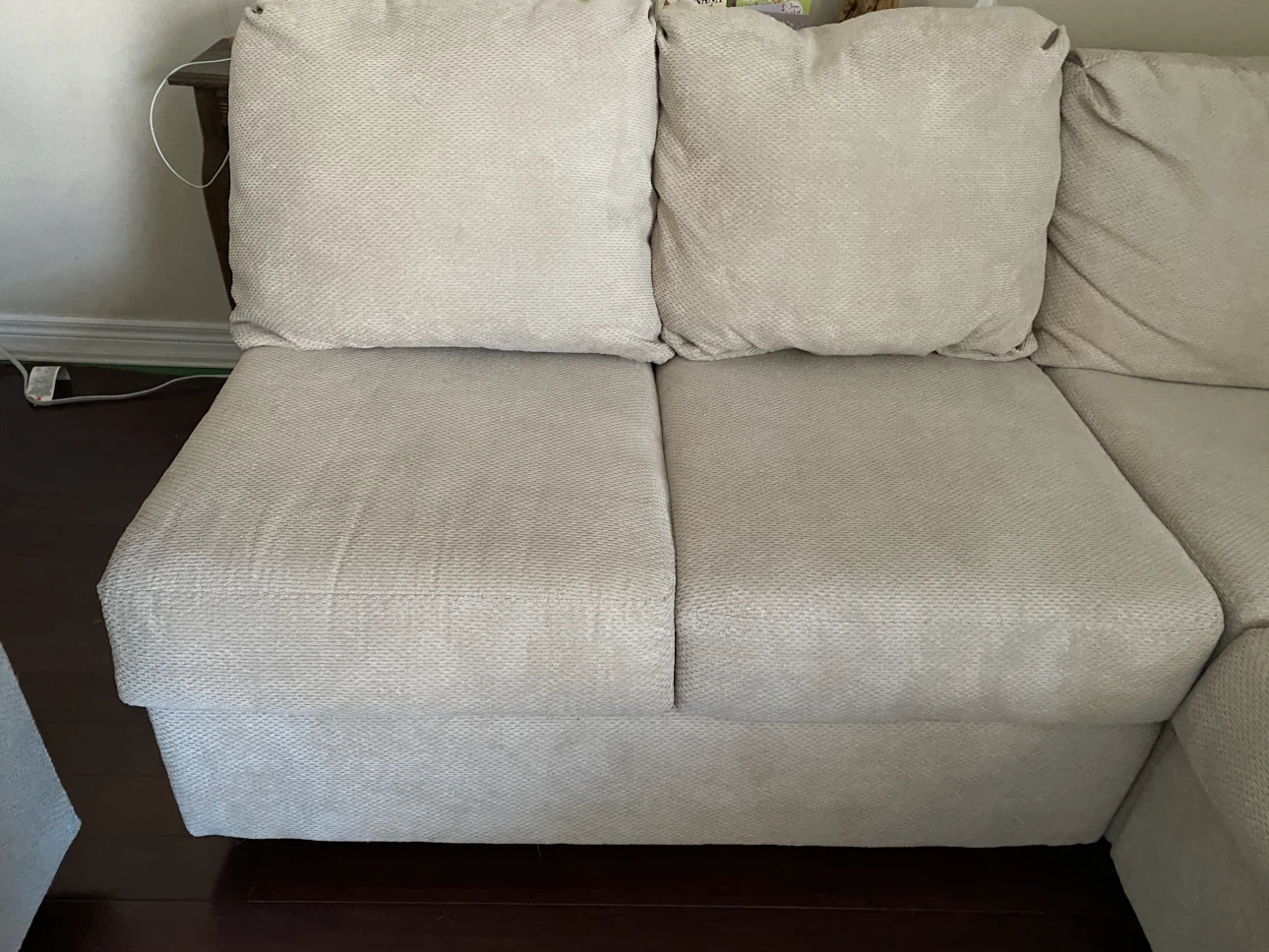 Large Beige Sectional Sofa with Chaise - photo 4