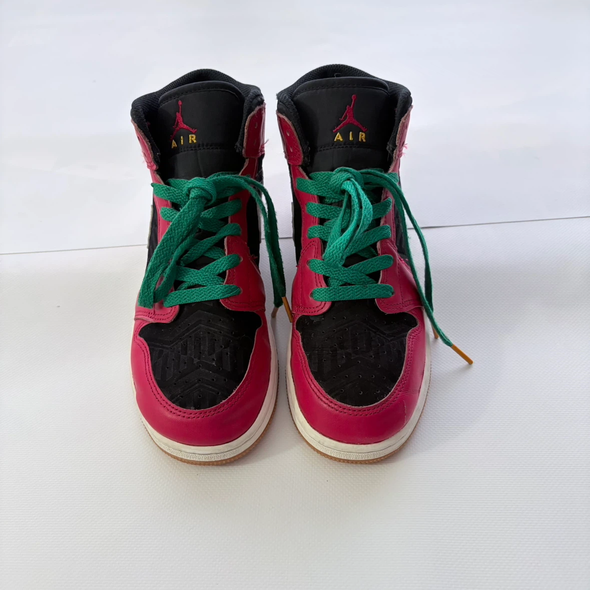 Nike Air Jordan 1 Mid High top 6.5Y Green Red - photo 2