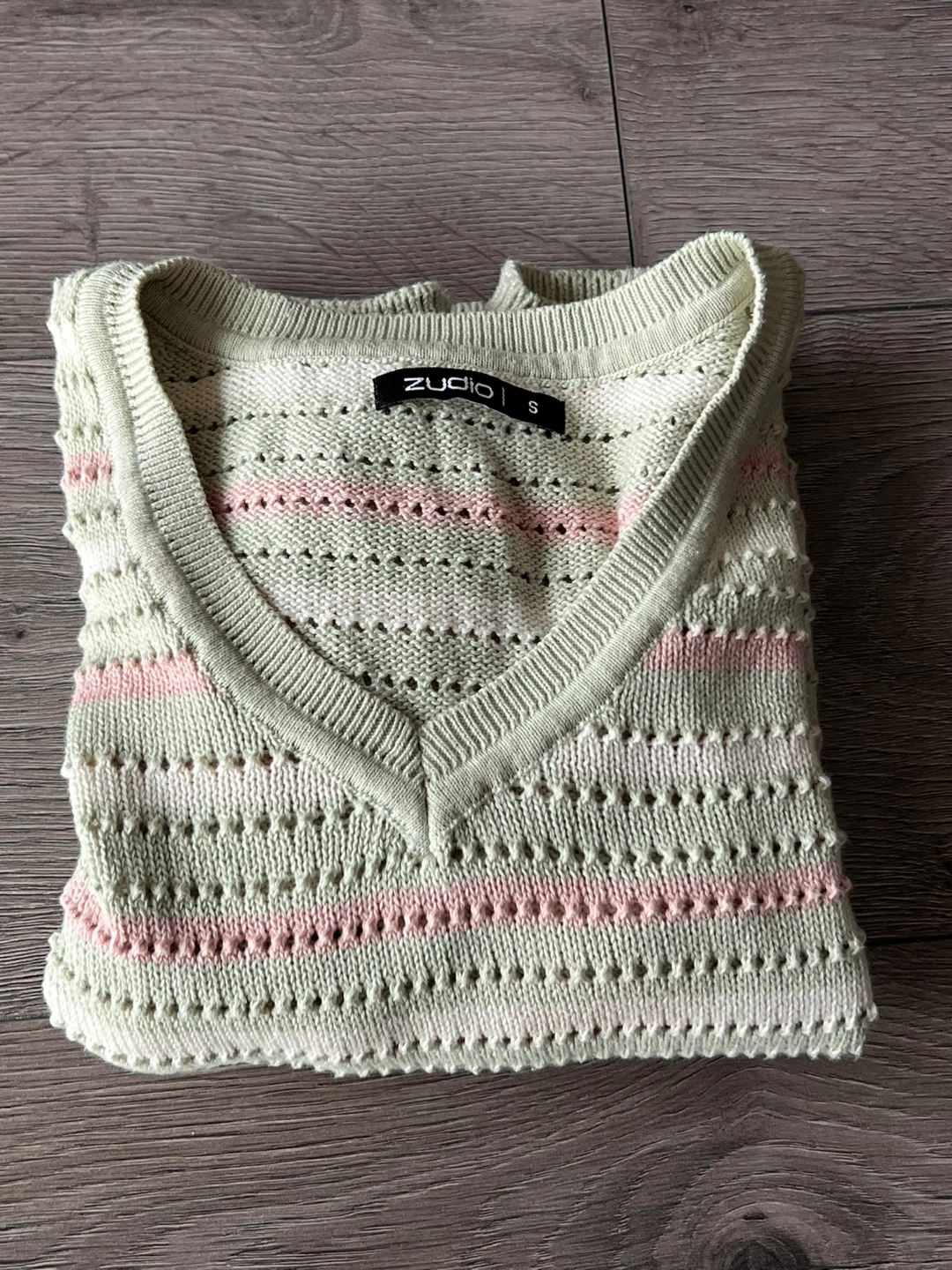 Zudio striped V-neck knit sweater