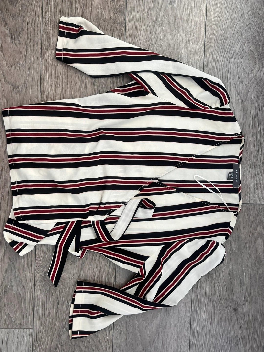 Formal Striped Wrap Top