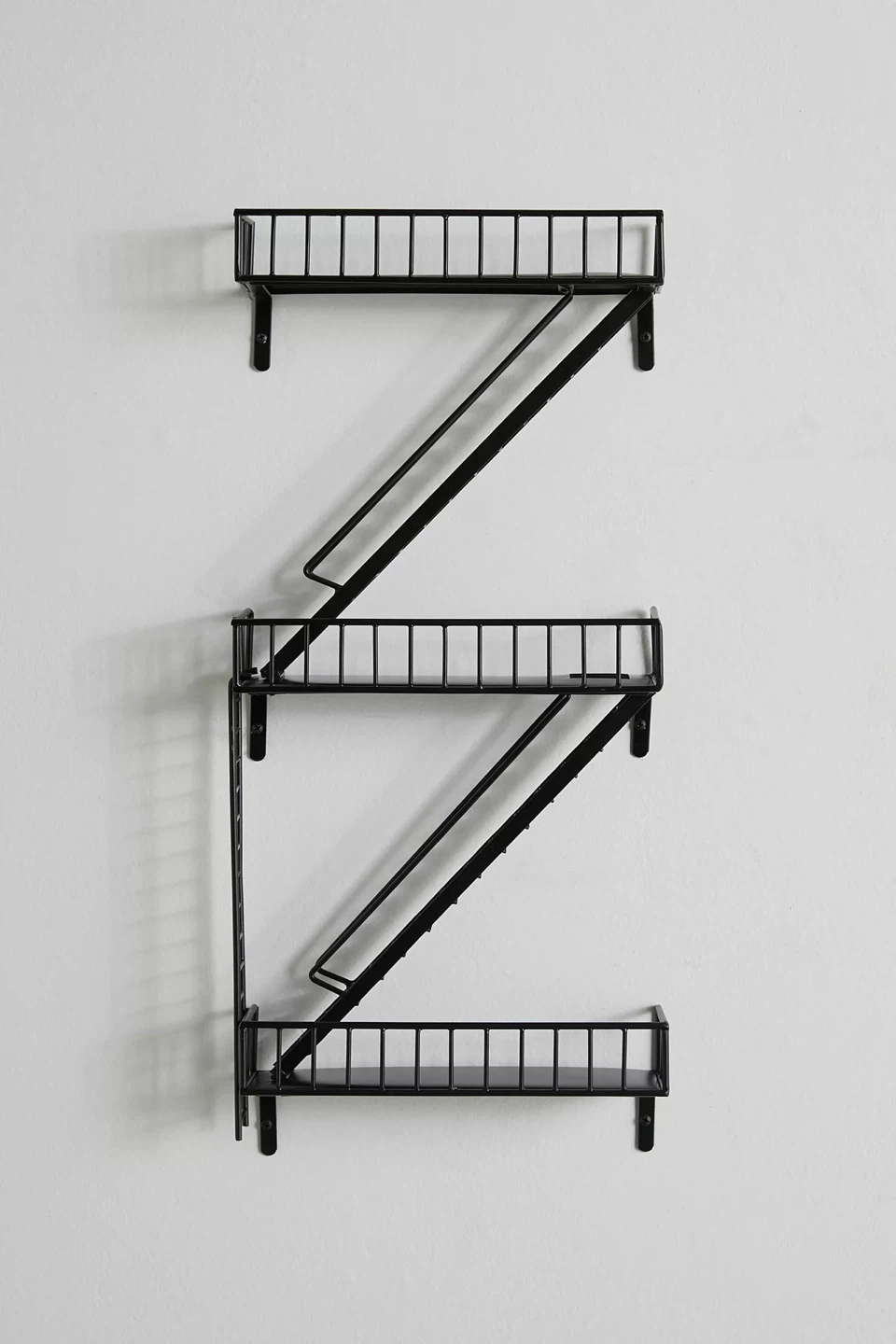 Black Metal Fire Escape Wall Shelf - photo 2