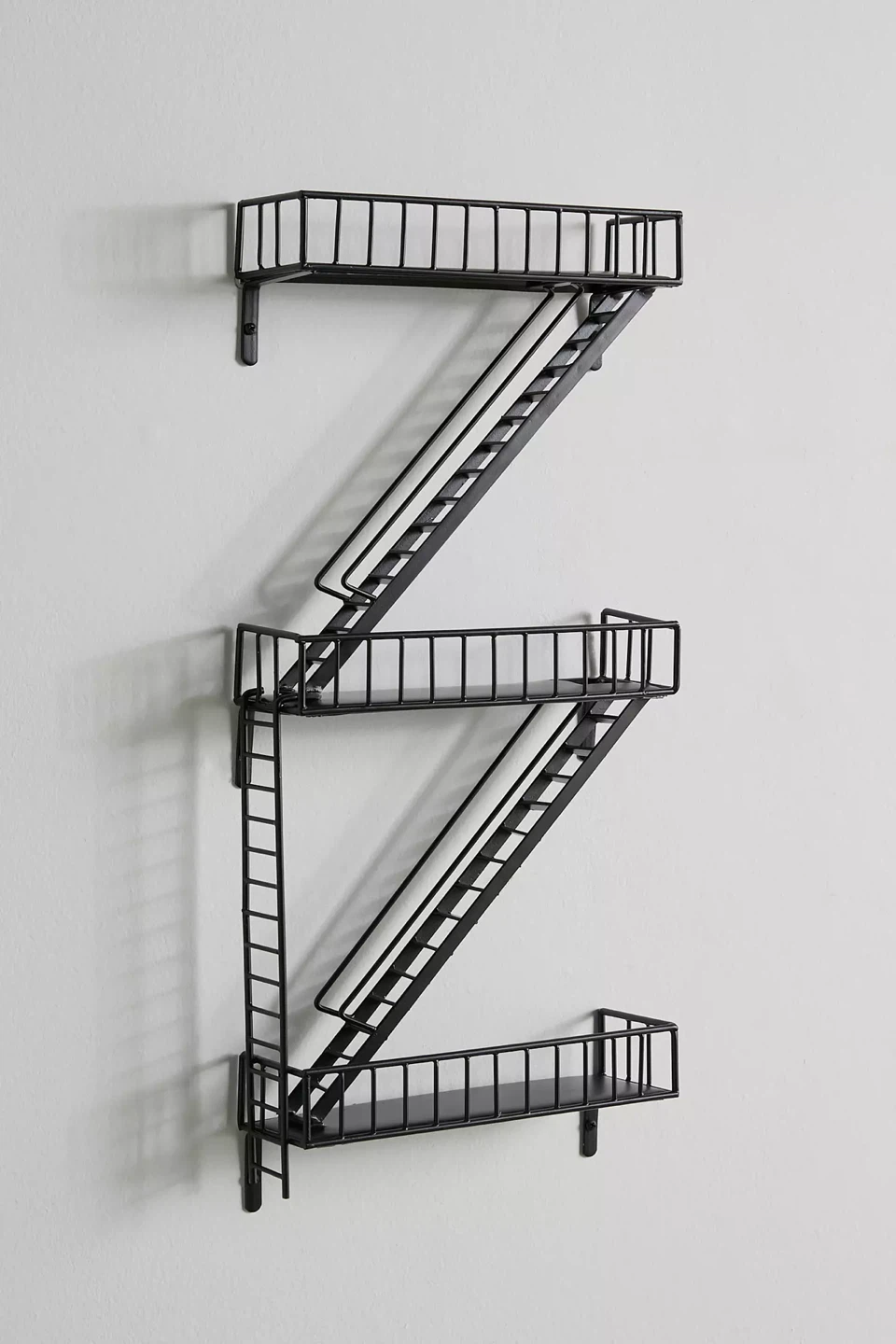 Black Metal Fire Escape Wall Shelf - photo 3