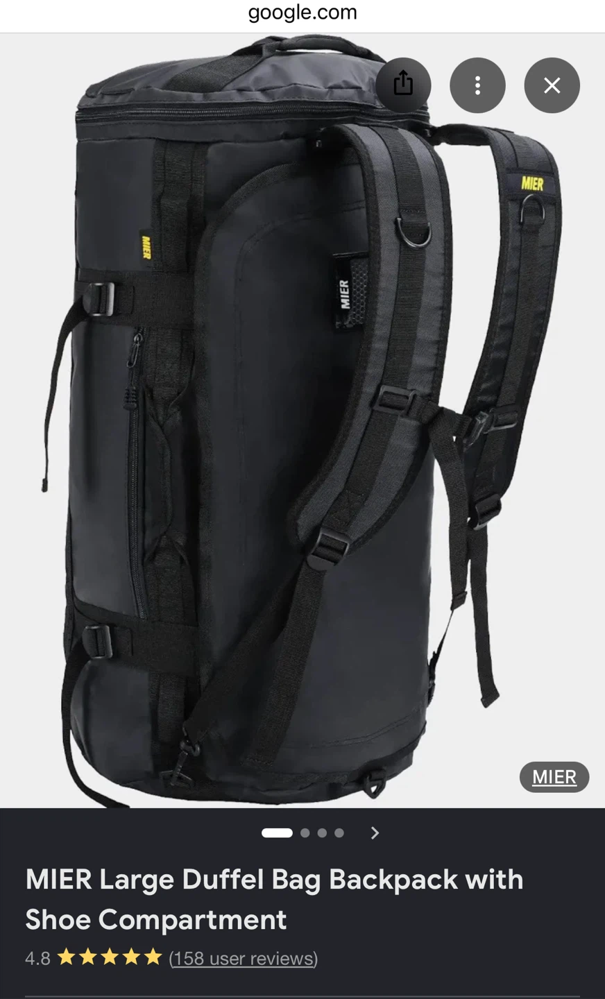 MIER Sport Black Backpack