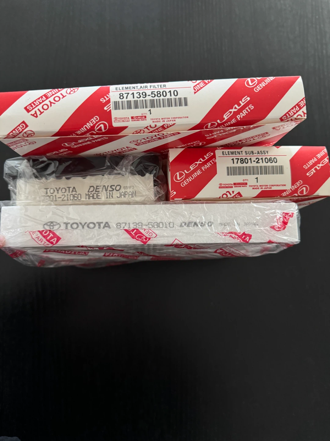 Toyota filter set for Prius and Corolla