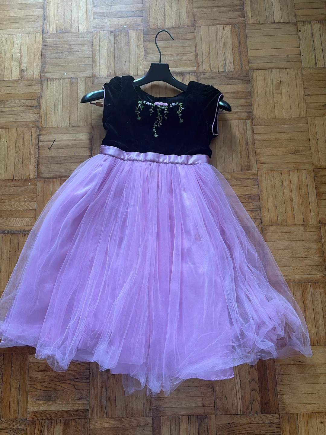 Janna and Michelle Black Velvet and Pink  size 6.