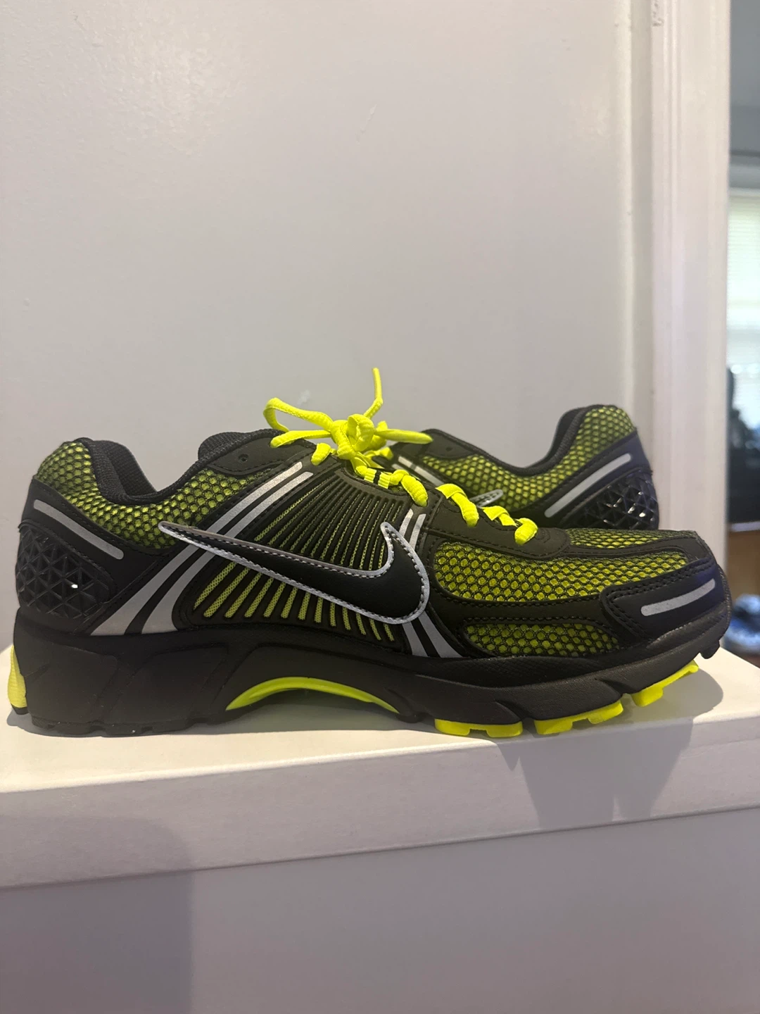 Nike Zoom Vomero 5 Black and Neon Yellow Running Shoes