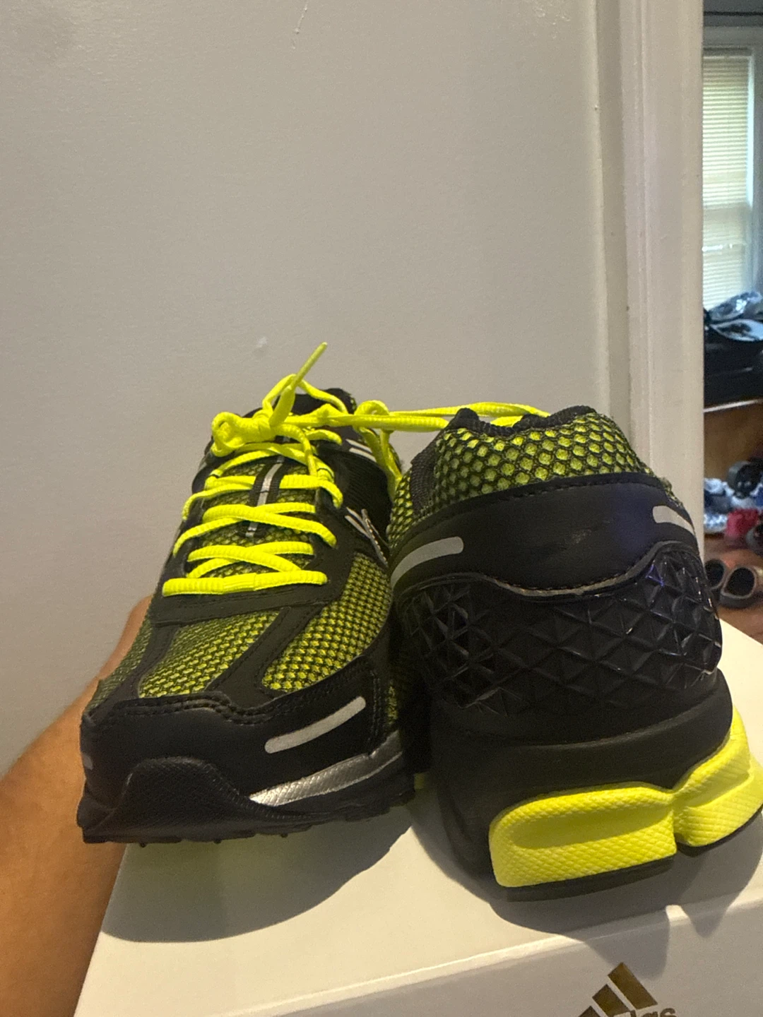 Nike Zoom Vomero 5 Black and Neon Yellow Running Shoes - photo 2