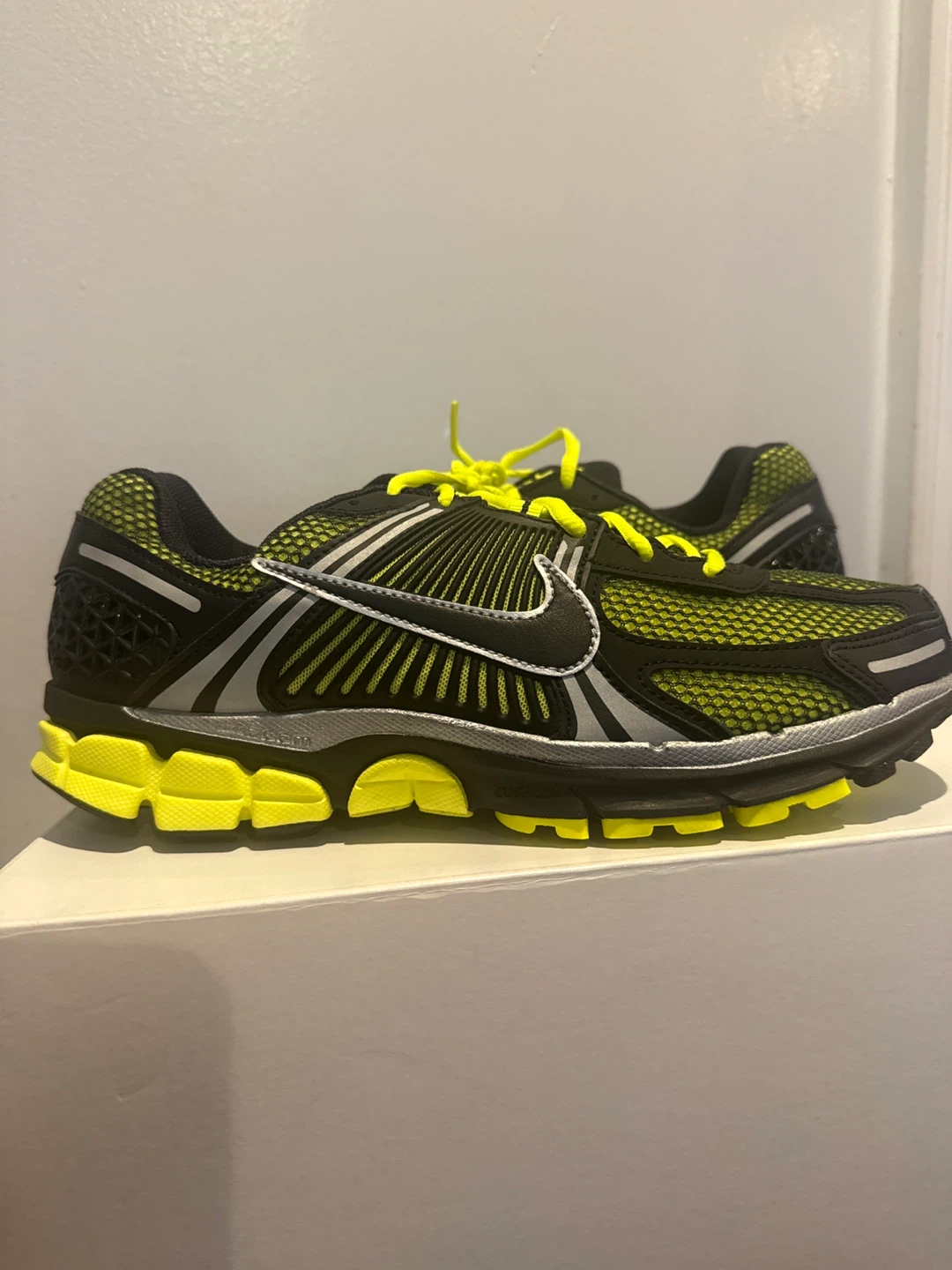 Nike Zoom Vomero 5 Black and Neon Yellow Running Shoes - photo 3