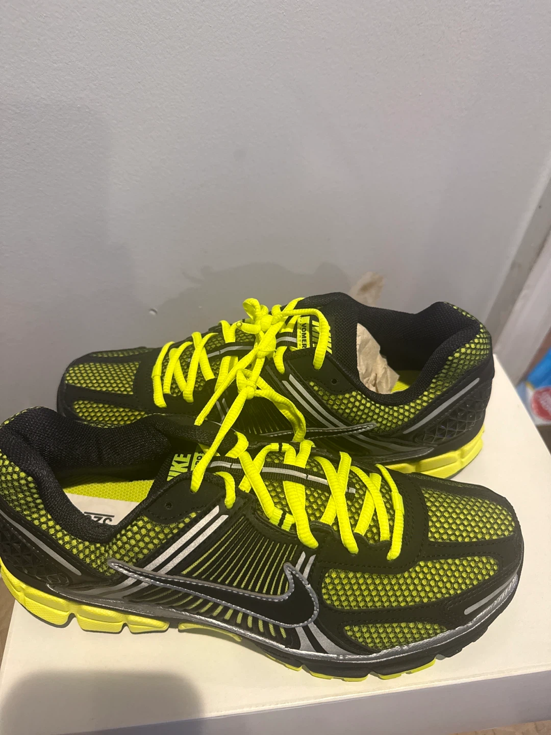 Nike Zoom Vomero 5 Black and Neon Yellow Running Shoes - photo 4