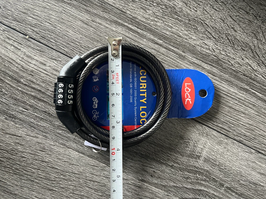 Security Cable Lock with 4-Digit Combination