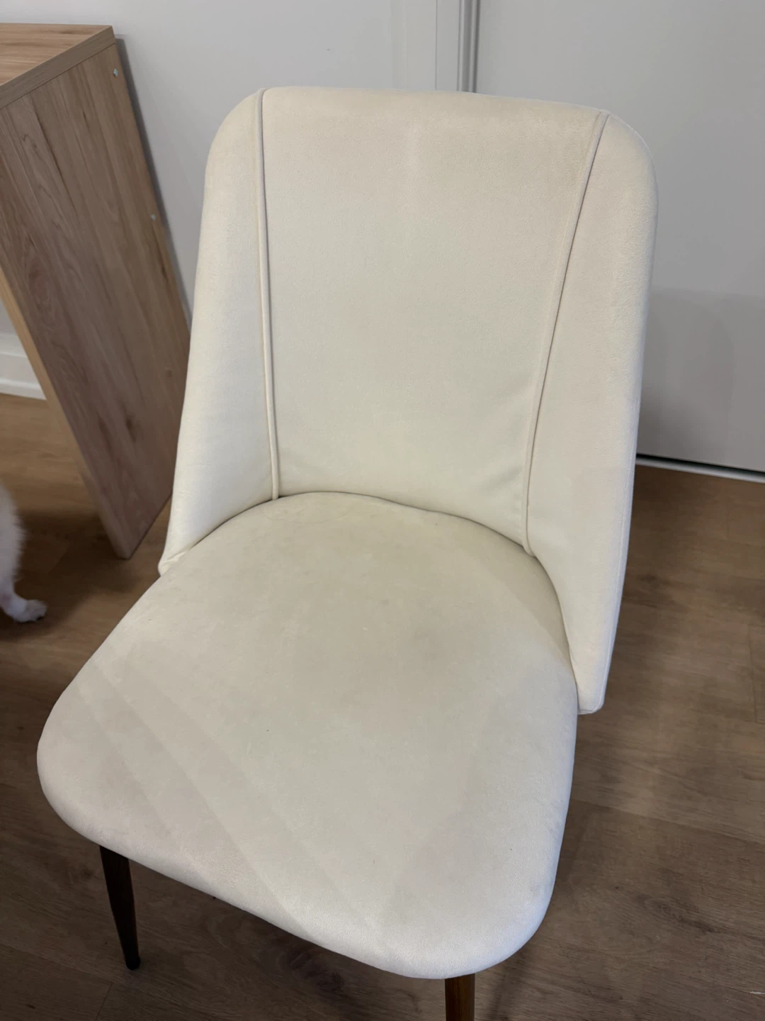 Set 4 Modern Off-White Upholstered Dining Chair