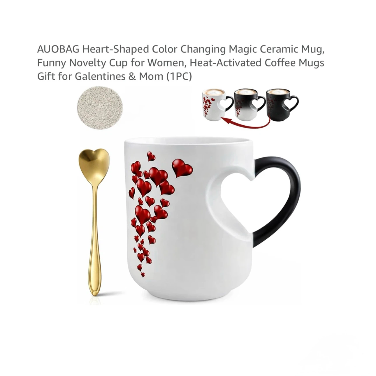 Brand new Heart-Shaped Color Changing Magic Ceramic Mug