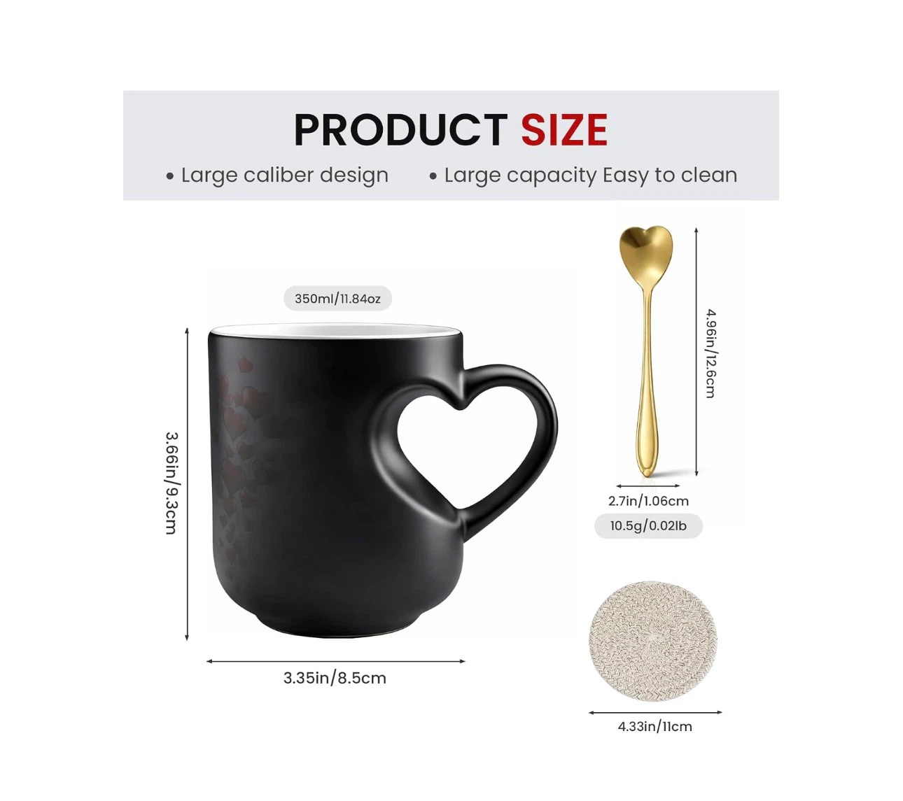 Brand new Heart-Shaped Color Changing Magic Ceramic Mug - photo 3